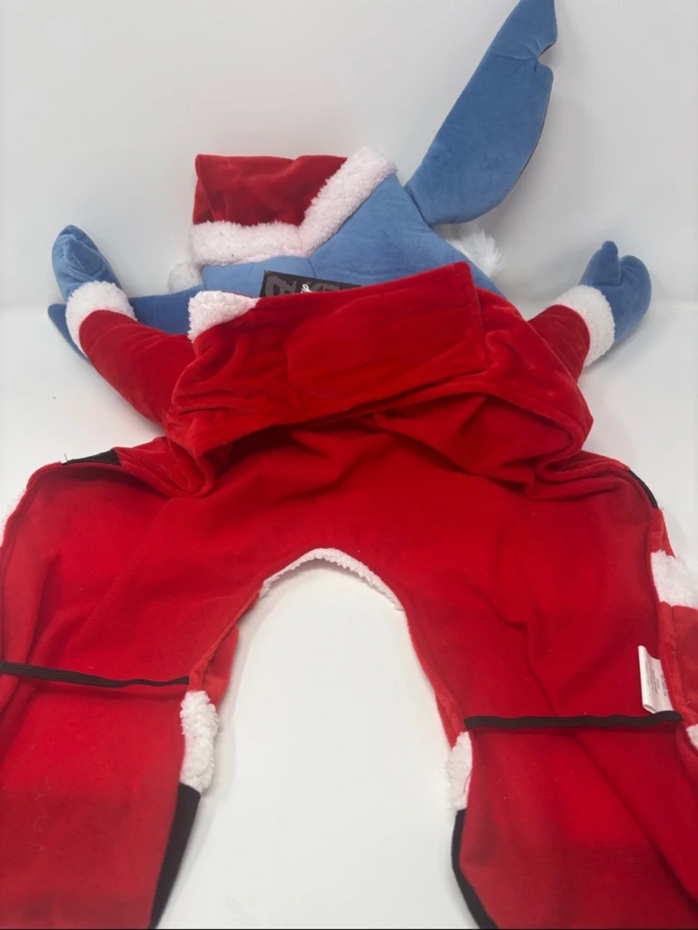 Disney Blue Stitch Plush in Red Santa dog Costume NWT xxl